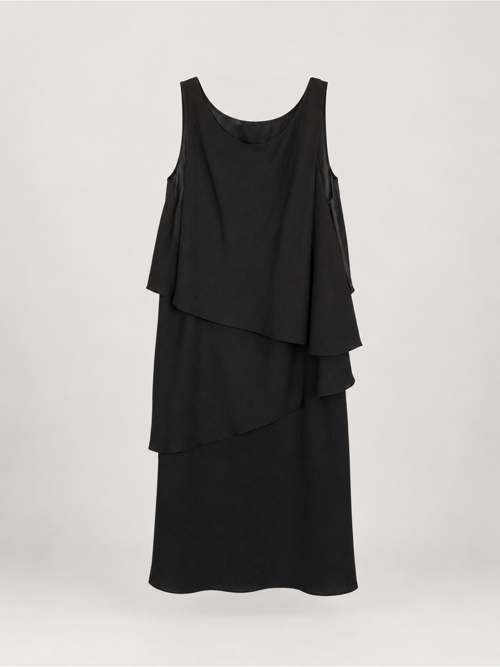 Jones New York Black Tiered Sleeveless Dress